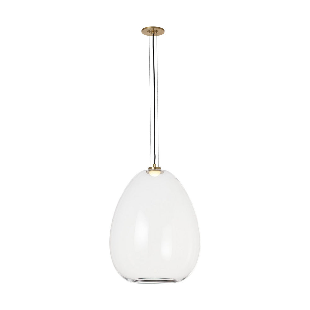 Visual Comfort Modern - LED Pendant - Kapoor - Clear/Natural Brass- Union Lighting Luminaires Decor