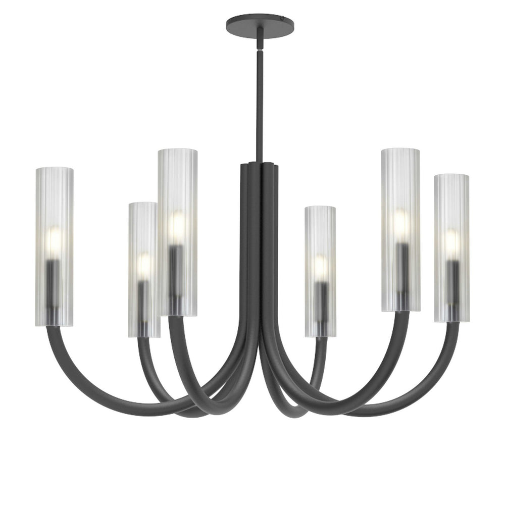Dainolite Canada - Six Light Chandelier - Wand - Matte Black- Union Lighting Luminaires Decor