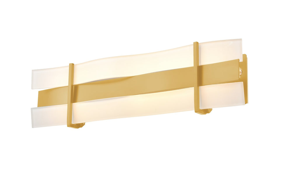 DVI Canada - LED Vanity - Tides Cct - Venetian Brass w/Silk Screened White Glass- Union Lighting Luminaires Decor
