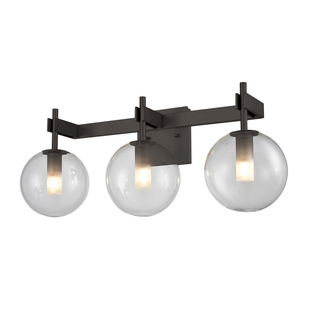DVI Canada - Three Light Vanity - Courcelette - Graphite w/Clear Glass- Union Lighting Luminaires Decor