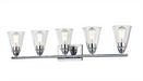 DVI Canada - Five Light Vanity - Louisbourg - Chrome w/Clear Glass- Union Lighting Luminaires Decor