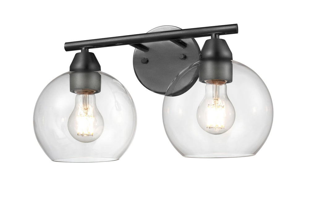 DVI Canada - Two Light Vanity - Andromeda - Graphite w/Clear Glass- Union Lighting Luminaires Decor