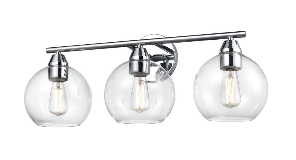 DVI Canada - Three Light Vanity - Andromeda - Chrome w/Clear Glass- Union Lighting Luminaires Decor