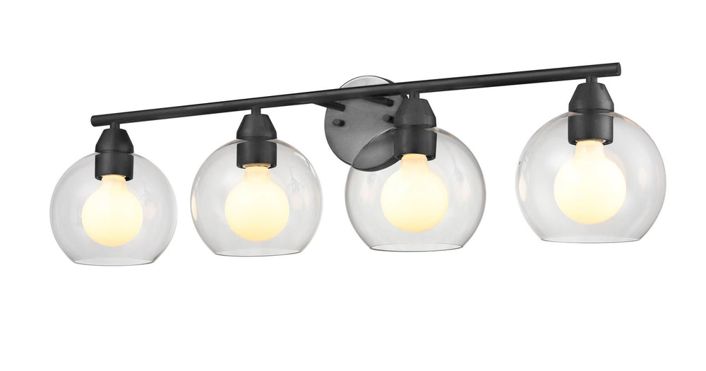 DVI Canada - Four Light Vanity - Andromeda - Graphite w/Clear Glass- Union Lighting Luminaires Decor