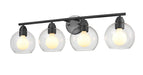 DVI Canada - Four Light Vanity - Andromeda - Graphite w/Clear Glass- Union Lighting Luminaires Decor