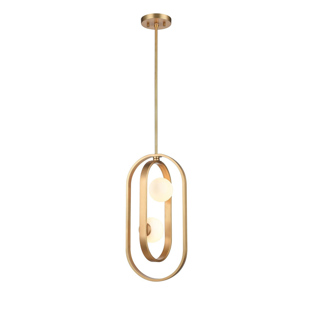 DVI Canada - Two Light Pendant - Atwood - Brass With Half Opal Glass- Union Lighting Luminaires Decor