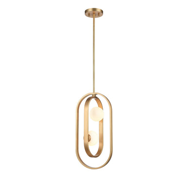 DVI Canada - Two Light Pendant - Atwood - Brass With Half Opal Glass- Union Lighting Luminaires Decor