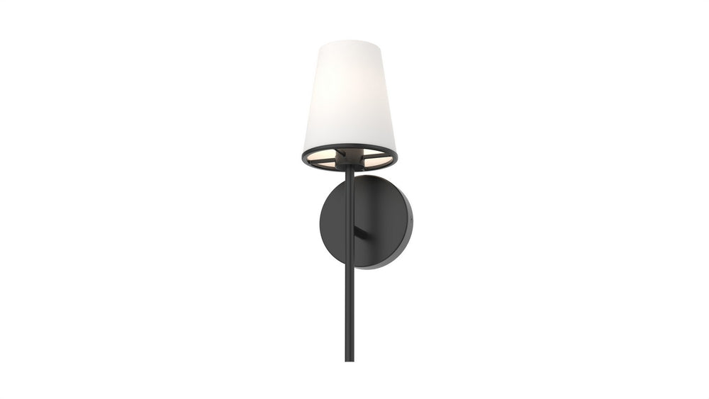 DVI Canada - One Light Wall Sconce - Kanata - Ebony w/Half Opal Glass- Union Lighting Luminaires Decor