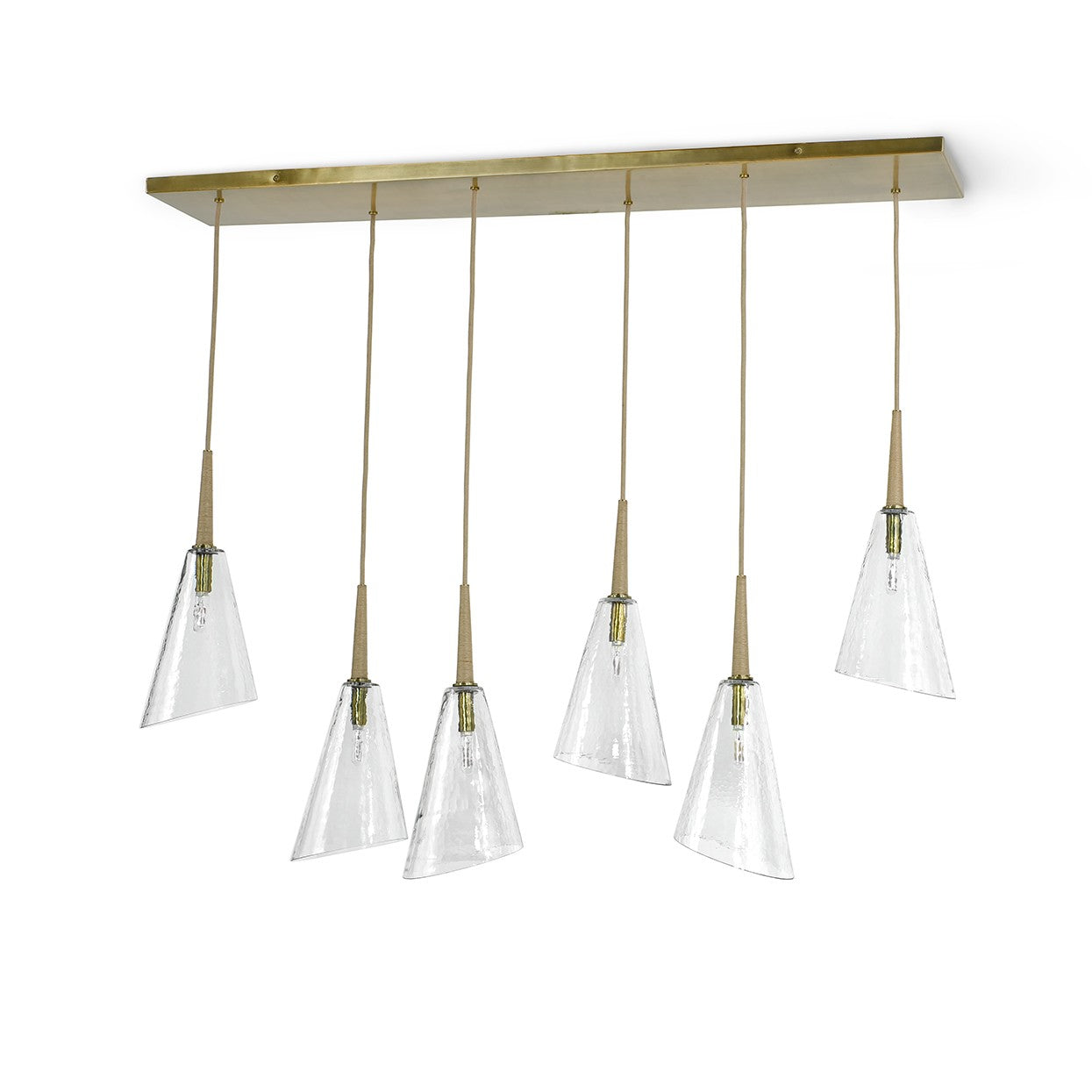 Palecek - Six Light Linear Chandelier - Veraldi - Brass- Union Lighting Luminaires Decor