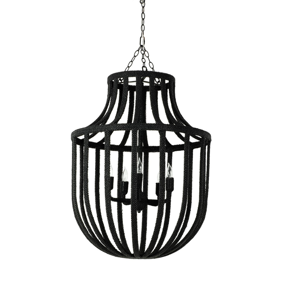 Palecek - Five Light Chandelier - Paloma - Black- Union Lighting Luminaires Decor