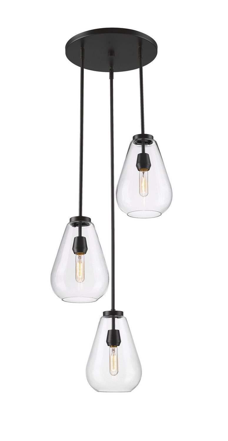 Z-Lite Canada - Three Light Chandelier - Ayra - Matte Black- Union Lighting Luminaires Decor