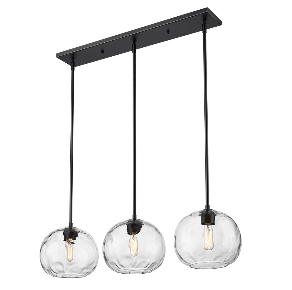 Z-Lite Canada - Three Light Linear Chandelier - Chloe - Matte Black- Union Lighting Luminaires Decor