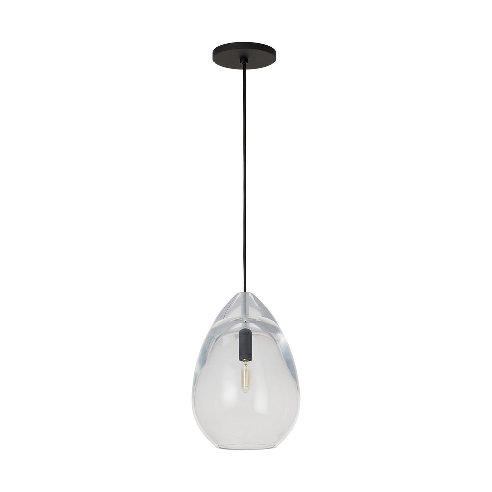 Visual Comfort Modern - One Light Pendant - Alina - Nightshade Black- Union Lighting Luminaires Decor