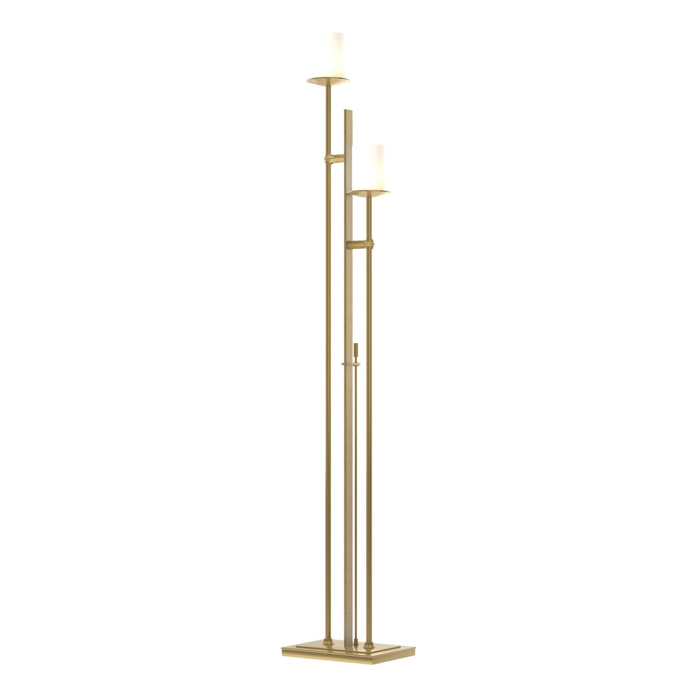 Hubbardton Forge - Two Light Floor Lamp - Rook - Modern Brass- Union Lighting Luminaires Decor