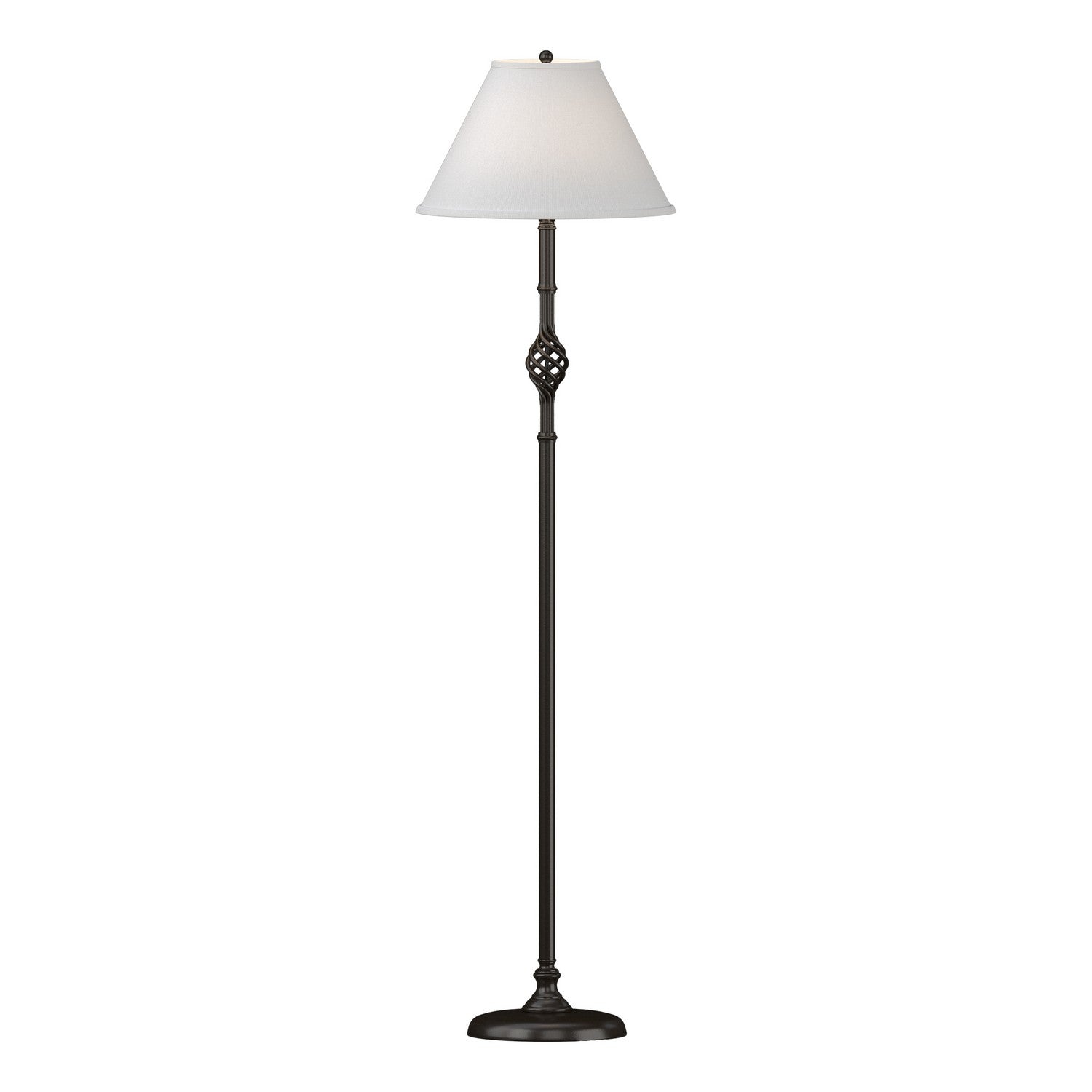 Hubbardton Forge - One Light Floor Lamp - Twist Basket - Oil Rubbed Bronze- Union Lighting Luminaires Decor