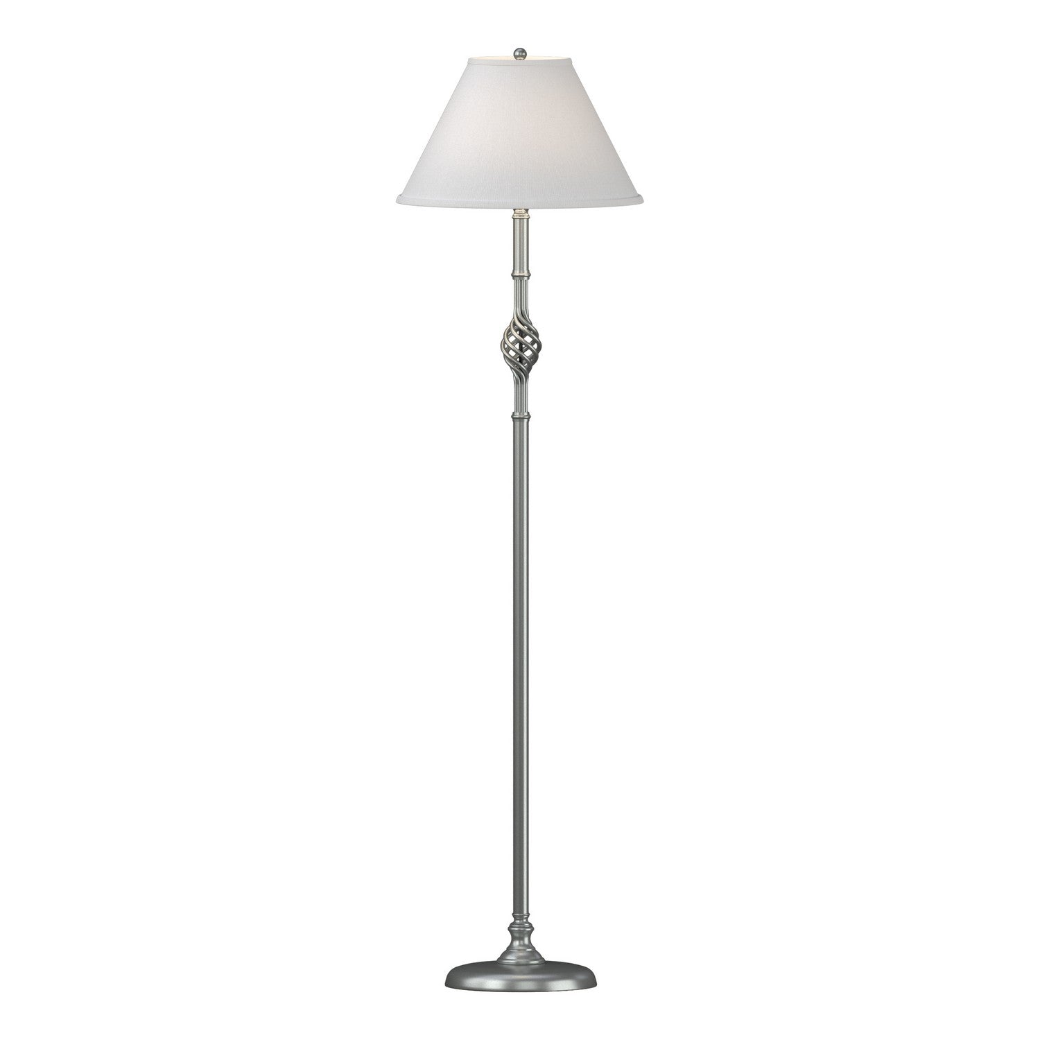 Hubbardton Forge - One Light Floor Lamp - Twist Basket - Vintage Platinum- Union Lighting Luminaires Decor