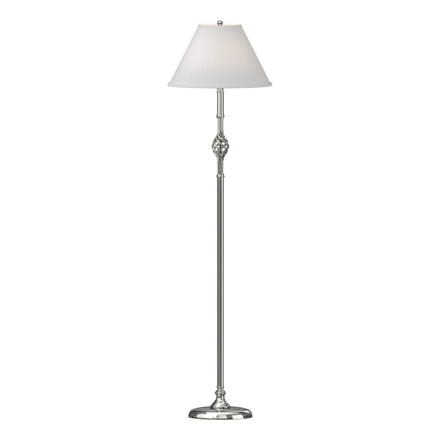 Hubbardton Forge - One Light Floor Lamp - Twist Basket - Sterling- Union Lighting Luminaires Decor