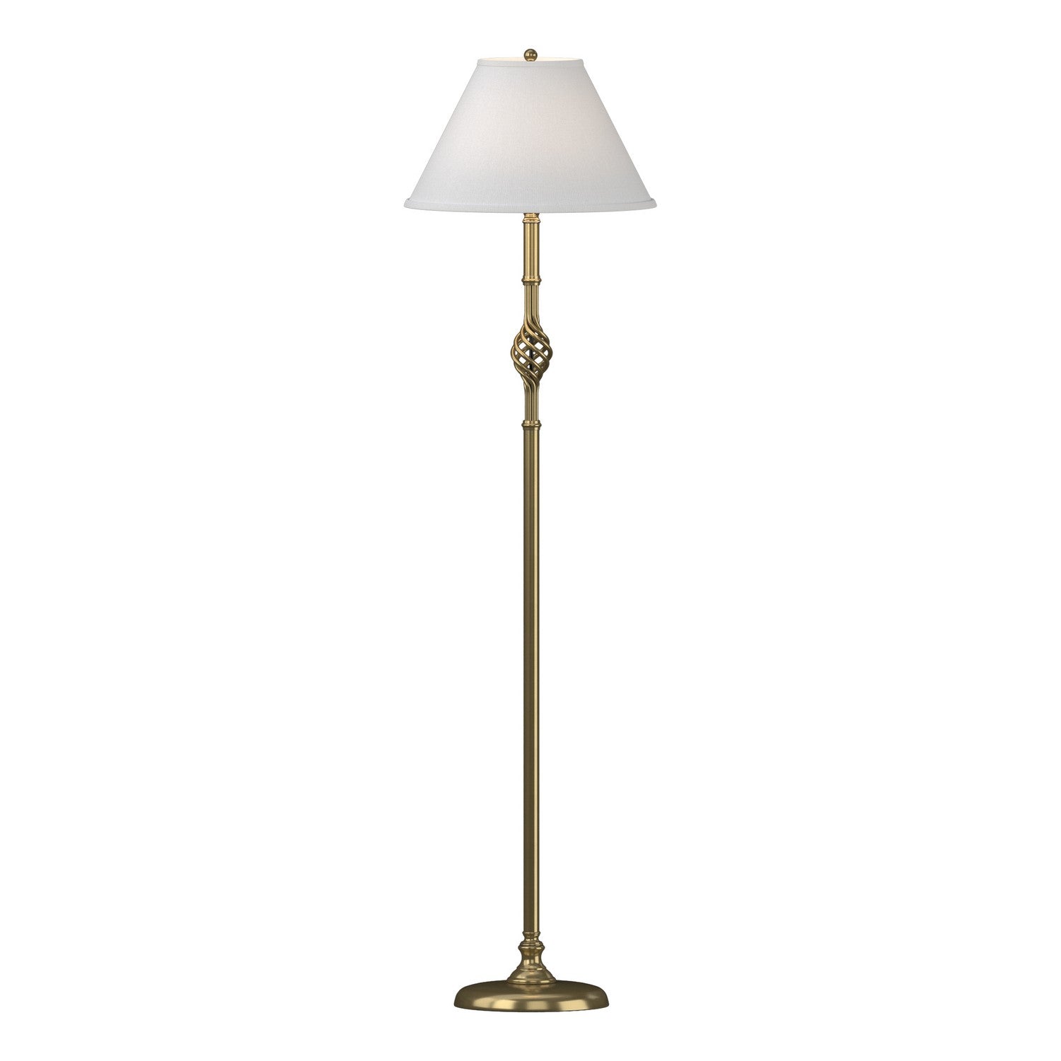 Hubbardton Forge - One Light Floor Lamp - Twist Basket - Modern Brass- Union Lighting Luminaires Decor