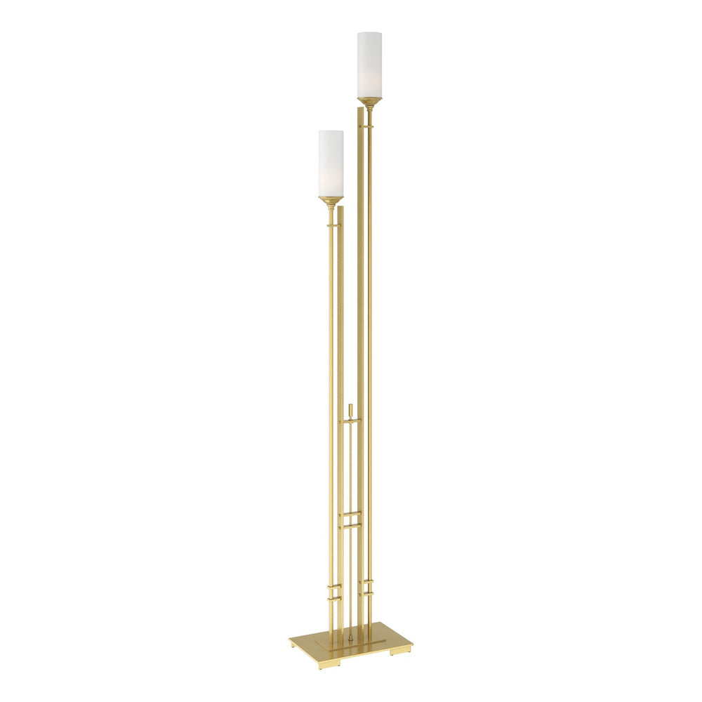 Hubbardton Forge - Two Light Floor Lamp - Metra - Modern Brass- Union Lighting Luminaires Decor