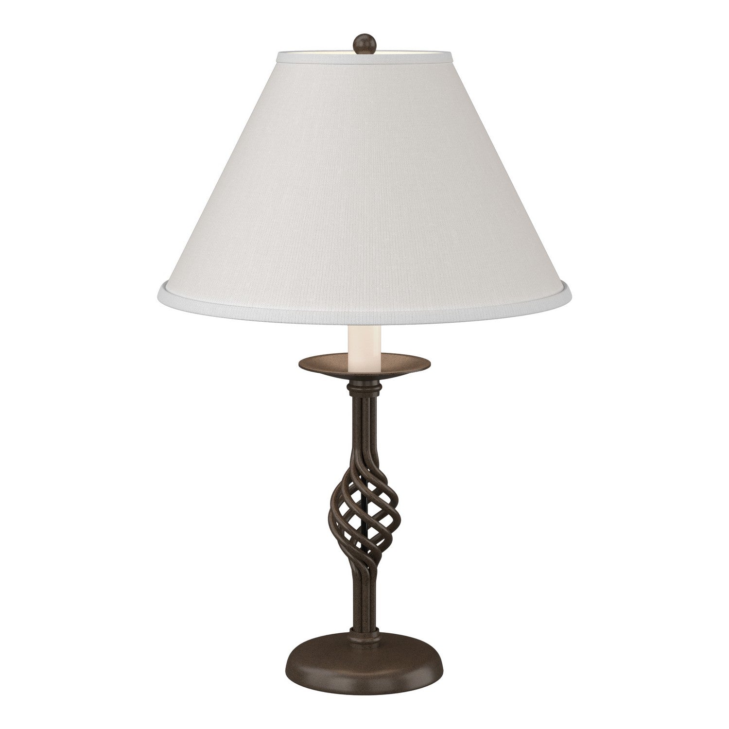 Hubbardton Forge - One Light Table Lamp - Twist Basket - Bronze- Union Lighting Luminaires Decor