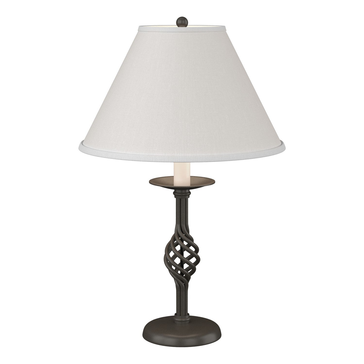 Hubbardton Forge - One Light Table Lamp - Twist Basket - Dark Smoke- Union Lighting Luminaires Decor