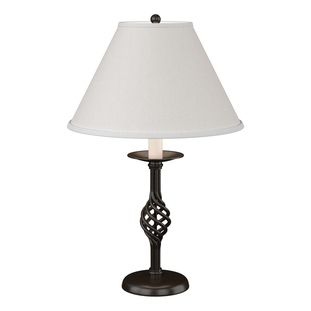 Hubbardton Forge - One Light Table Lamp - Twist Basket - Oil Rubbed Bronze- Union Lighting Luminaires Decor