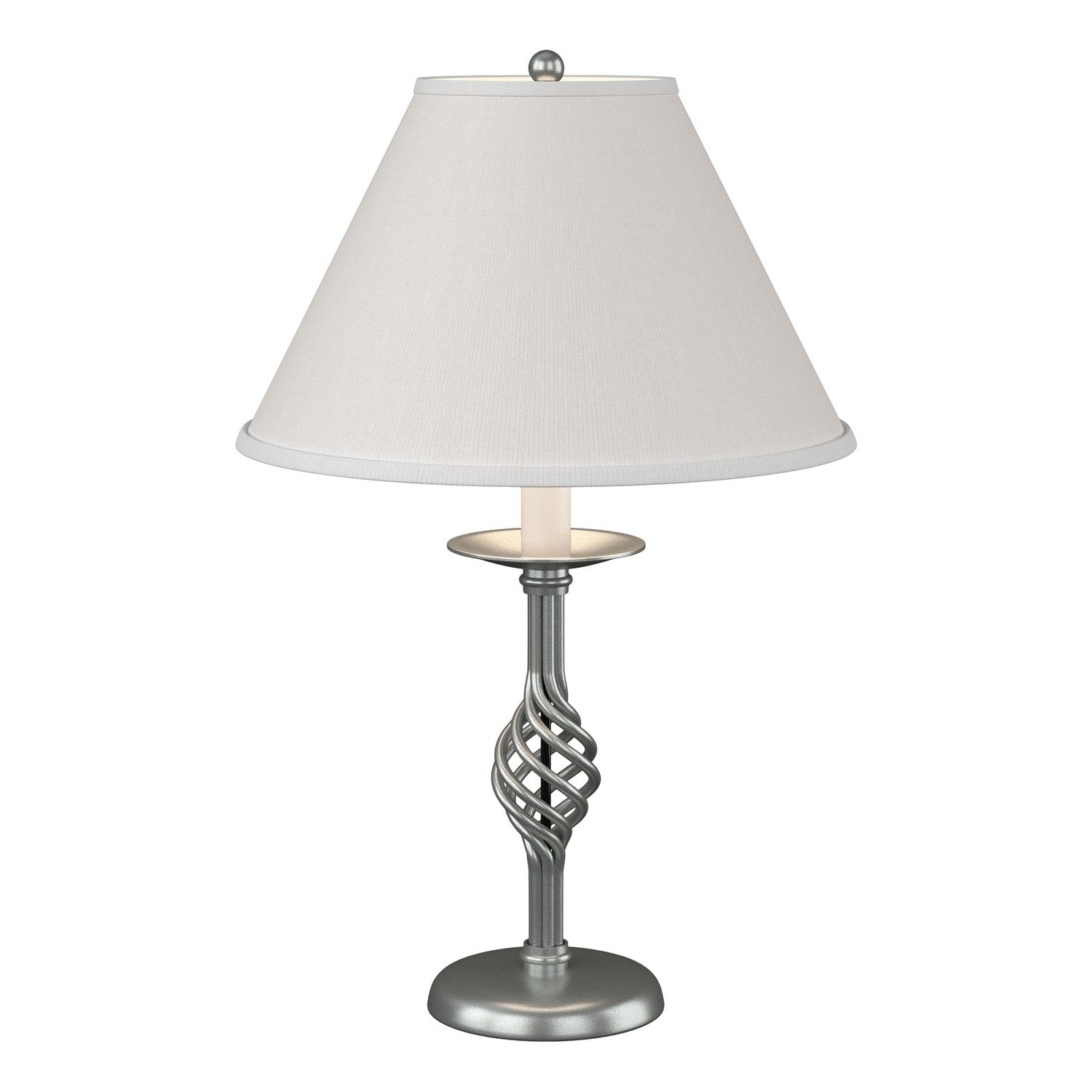 Hubbardton Forge - One Light Table Lamp - Twist Basket - Vintage Platinum- Union Lighting Luminaires Decor