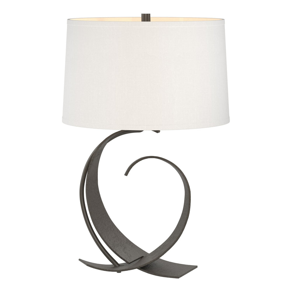 Hubbardton Forge - One Light Table Lamp - Fullered Impressions - Dark Smoke- Union Lighting Luminaires Decor