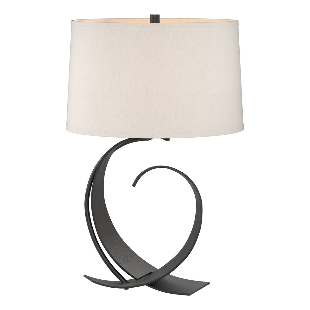 Hubbardton Forge - One Light Table Lamp - Fullered Impressions - Black- Union Lighting Luminaires Decor