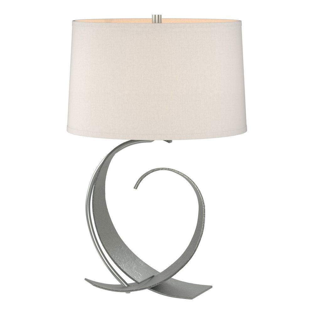 Hubbardton Forge - One Light Table Lamp - Fullered Impressions - Vintage Platinum- Union Lighting Luminaires Decor