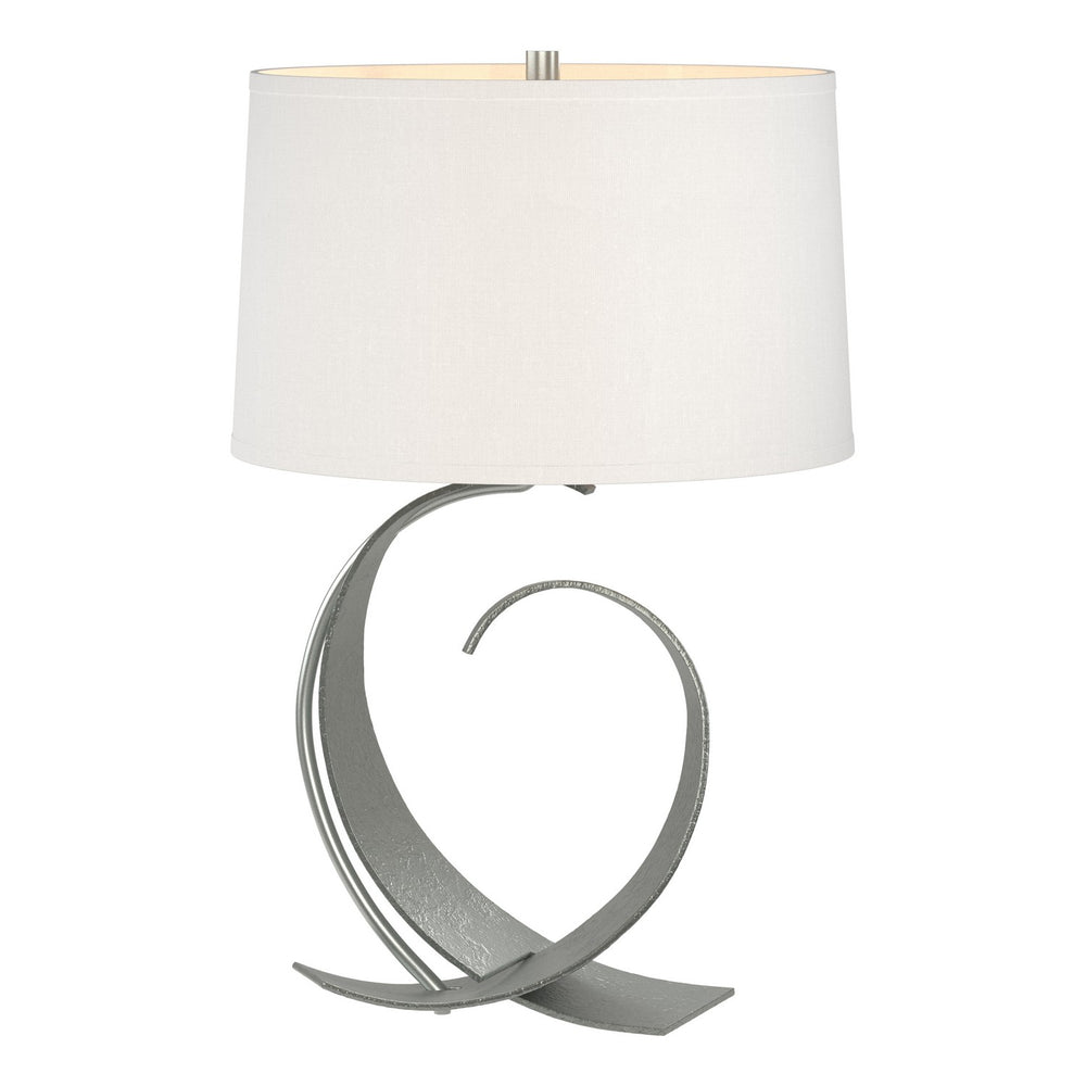 Hubbardton Forge - One Light Table Lamp - Fullered Impressions - Vintage Platinum- Union Lighting Luminaires Decor