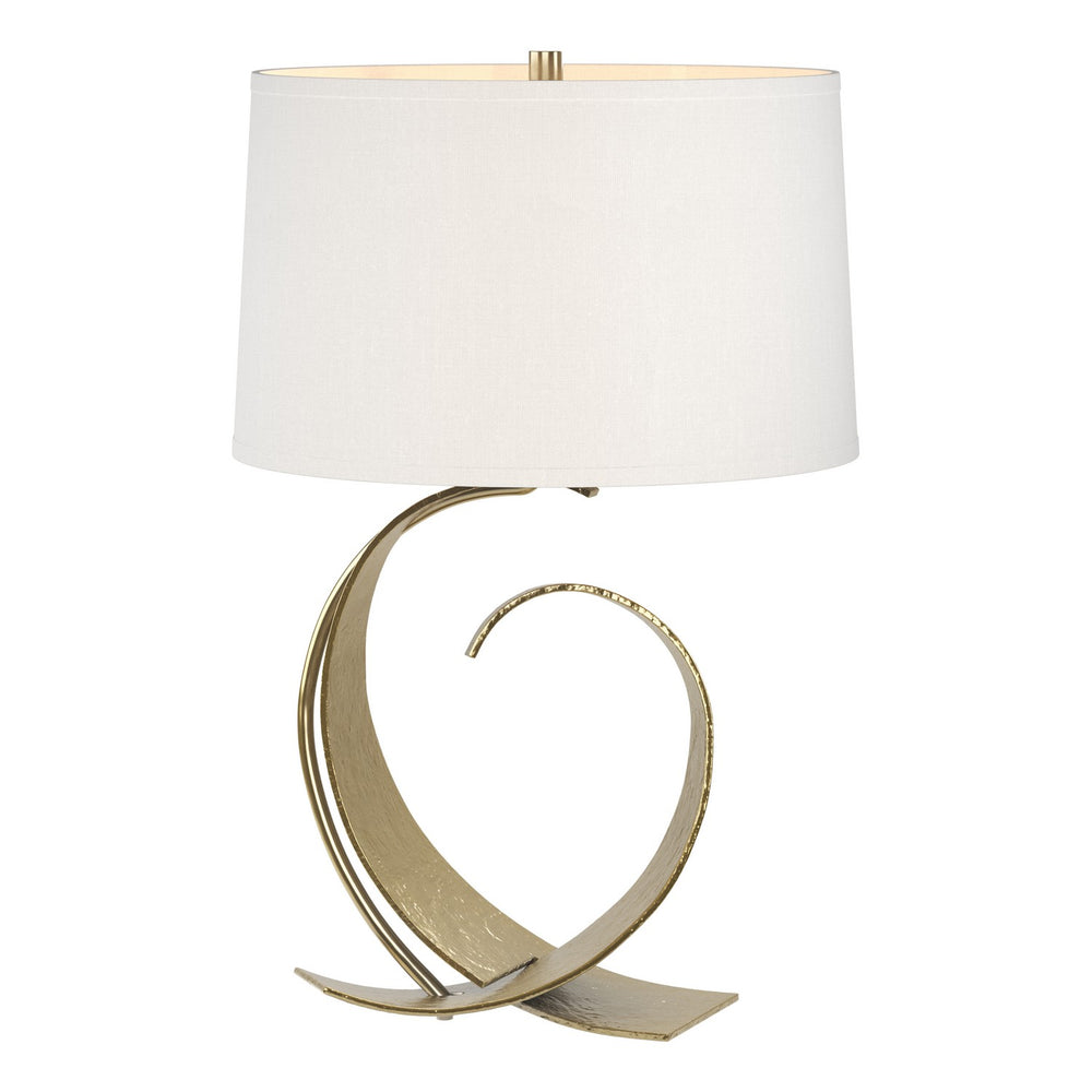 Hubbardton Forge - One Light Table Lamp - Fullered Impressions - Modern Brass- Union Lighting Luminaires Decor