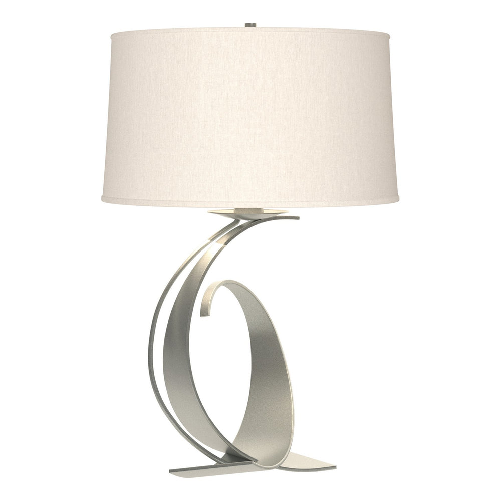 Hubbardton Forge - One Light Table Lamp - Fullered Impressions - Vintage Platinum- Union Lighting Luminaires Decor