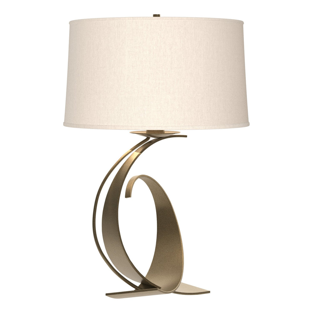 Hubbardton Forge - One Light Table Lamp - Fullered Impressions - Soft Gold- Union Lighting Luminaires Decor