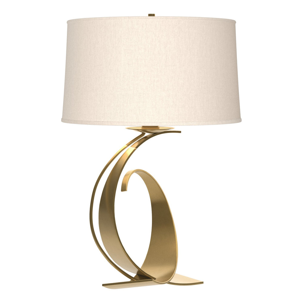 Hubbardton Forge - One Light Table Lamp - Fullered Impressions - Modern Brass- Union Lighting Luminaires Decor