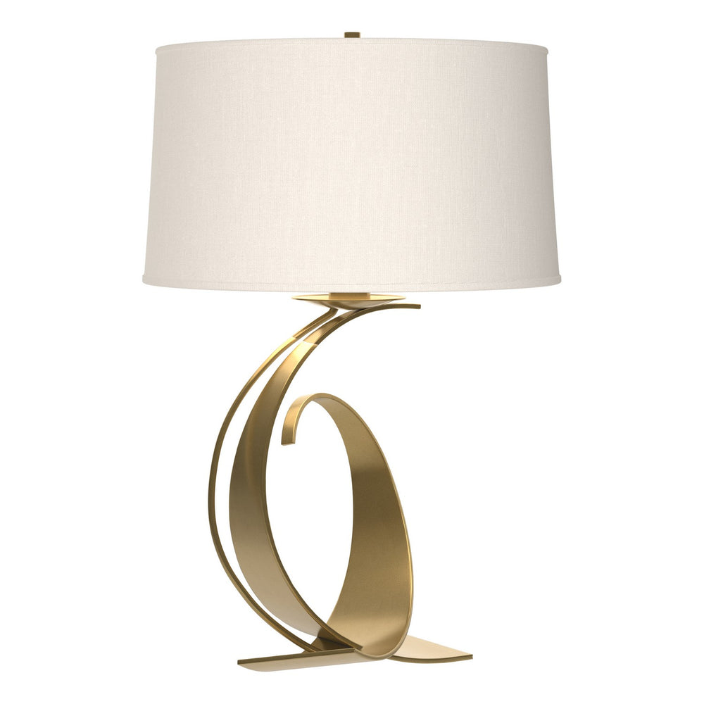 Hubbardton Forge - One Light Table Lamp - Fullered Impressions - Modern Brass- Union Lighting Luminaires Decor