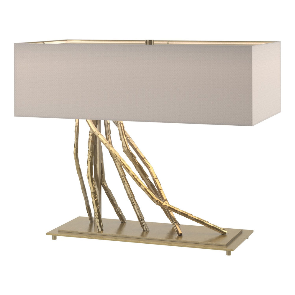Hubbardton Forge - Two Light Table Lamp - Brindille - Modern Brass- Union Lighting Luminaires Decor