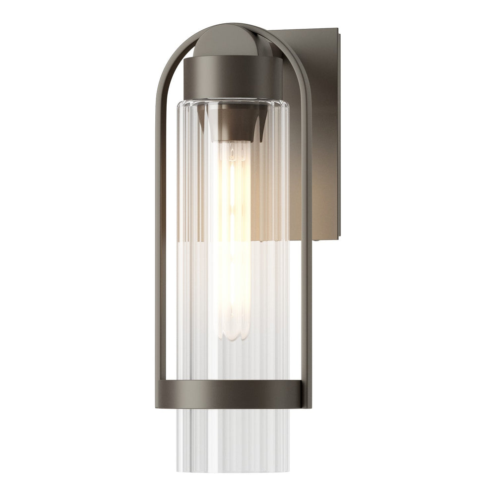 Hubbardton Forge - One Light Outdoor Wall Sconce - Alcove - Coastal Dark Smoke- Union Lighting Luminaires Decor