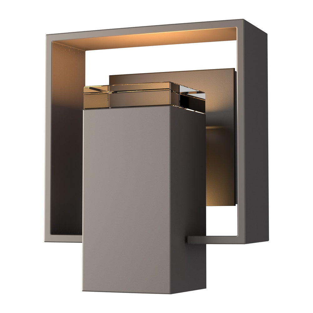 Hubbardton Forge - One Light Outdoor Wall Sconce - Shadow Box - Coastal Dark Smoke- Union Lighting Luminaires Decor