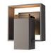 Hubbardton Forge - One Light Outdoor Wall Sconce - Shadow Box - Coastal Dark Smoke- Union Lighting Luminaires Decor