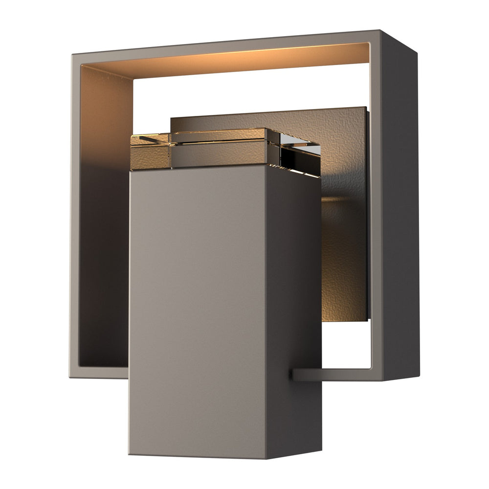 Hubbardton Forge - One Light Outdoor Wall Sconce - Shadow Box - Coastal Dark Smoke- Union Lighting Luminaires Decor