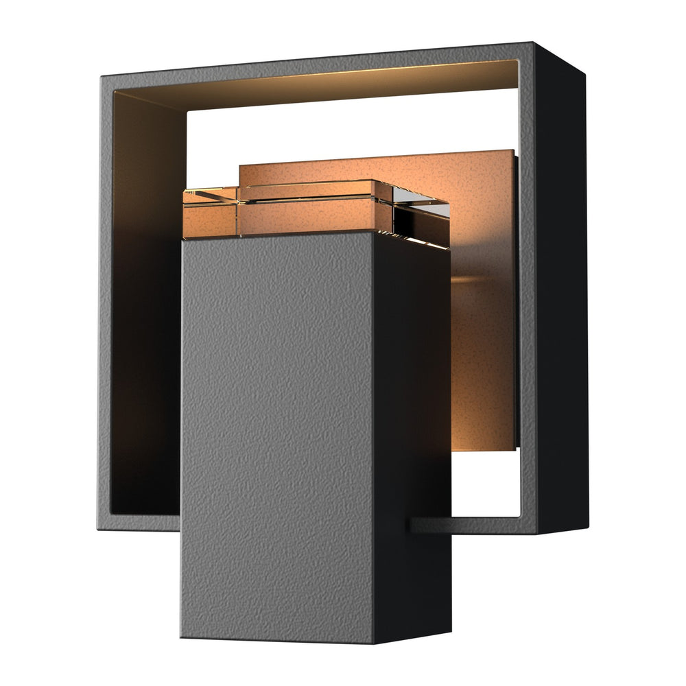 Hubbardton Forge - One Light Outdoor Wall Sconce - Shadow Box - Coastal Black- Union Lighting Luminaires Decor