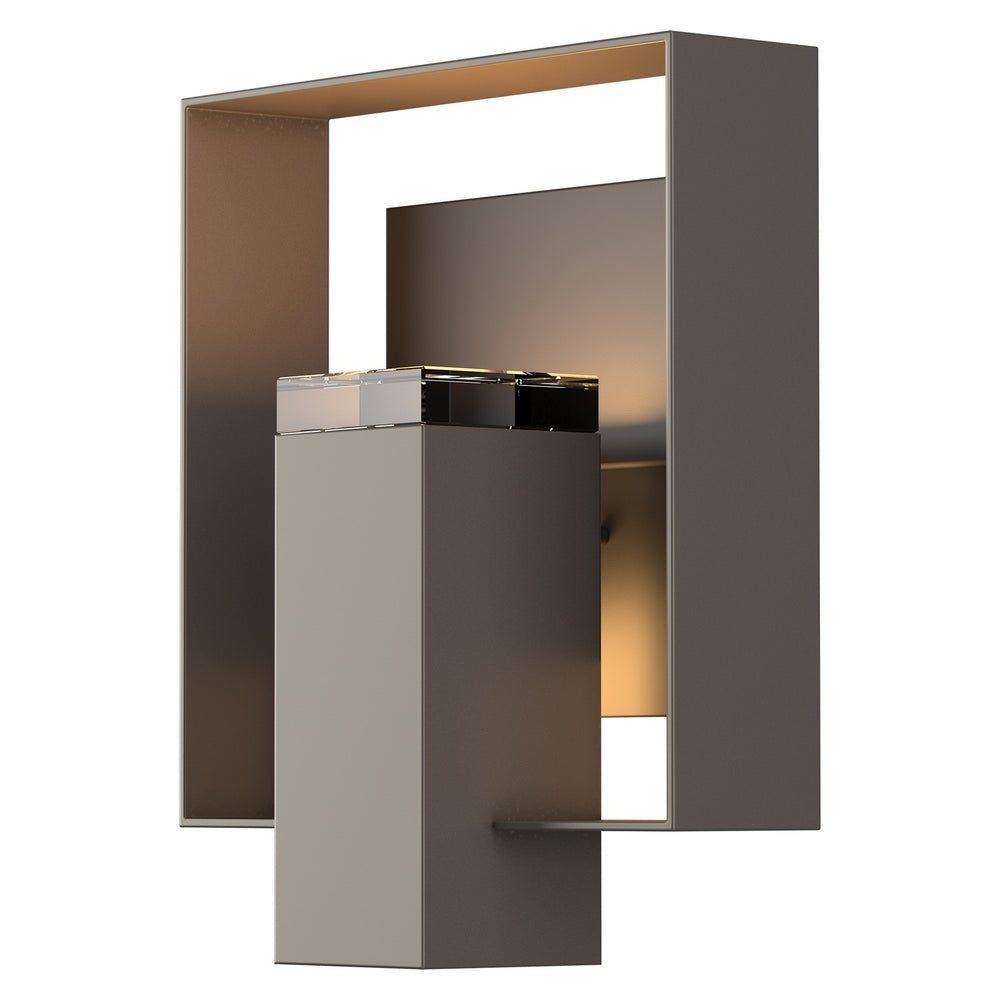 Hubbardton Forge - One Light Outdoor Wall Sconce - Shadow Box - Coastal Dark Smoke- Union Lighting Luminaires Decor