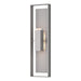 Hubbardton Forge - Two Light Outdoor Wall Sconce - Shadow Box - Coastal Burnished Steel- Union Lighting Luminaires Decor