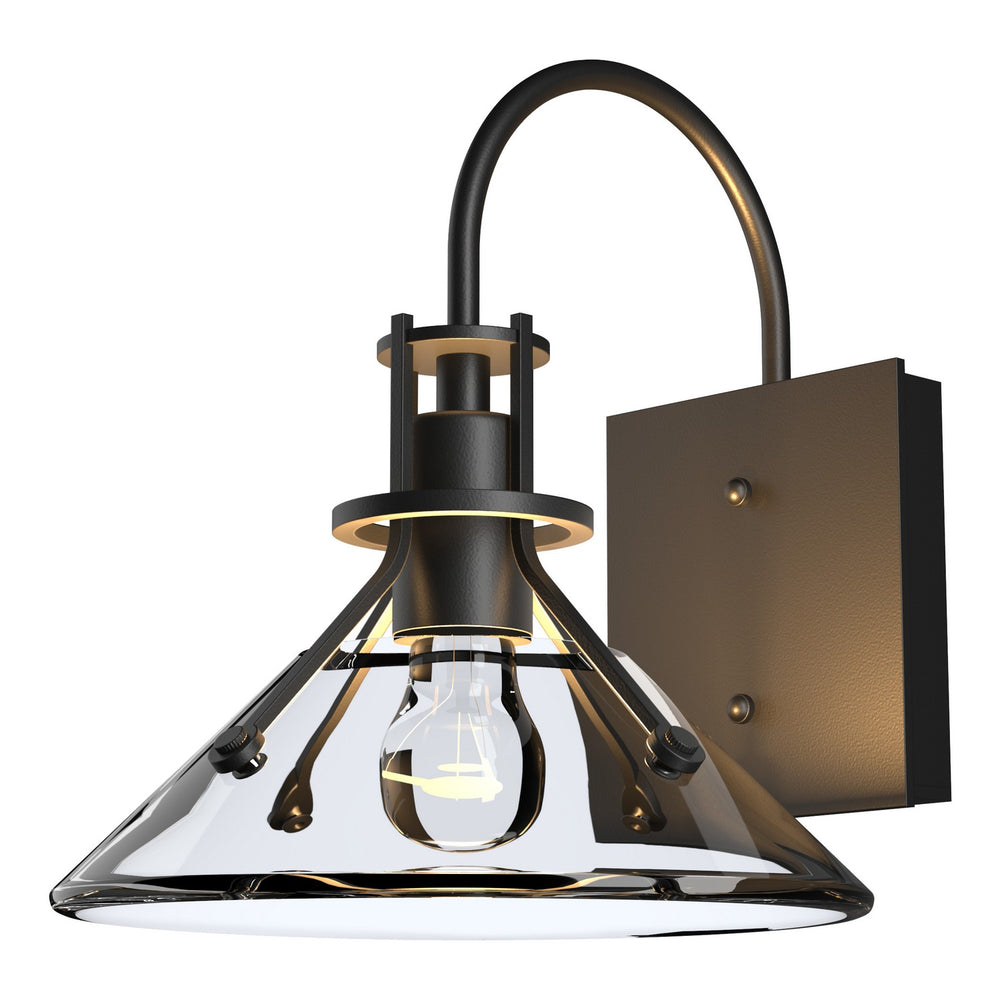 Hubbardton Forge - One Light Outdoor Wall Sconce - Henry - Coastal Black- Union Lighting Luminaires Decor