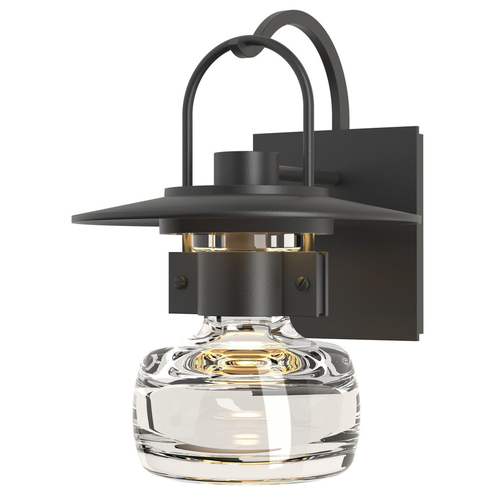 Hubbardton Forge - One Light Outdoor Wall Sconce - Mason - Coastal Black- Union Lighting Luminaires Decor