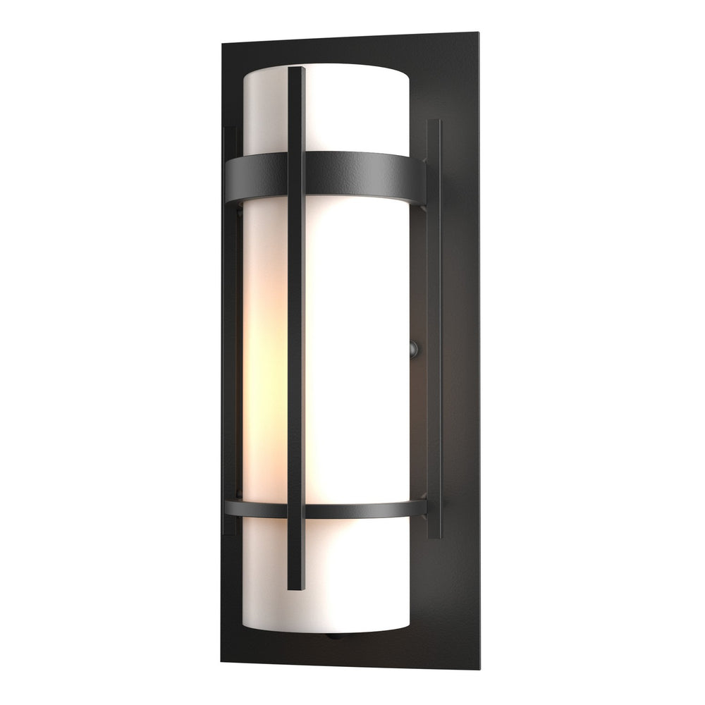 Hubbardton Forge - One Light Outdoor Wall Sconce - Banded - Coastal Black- Union Lighting Luminaires Decor