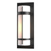 Hubbardton Forge - One Light Outdoor Wall Sconce - Banded - Coastal Black- Union Lighting Luminaires Decor