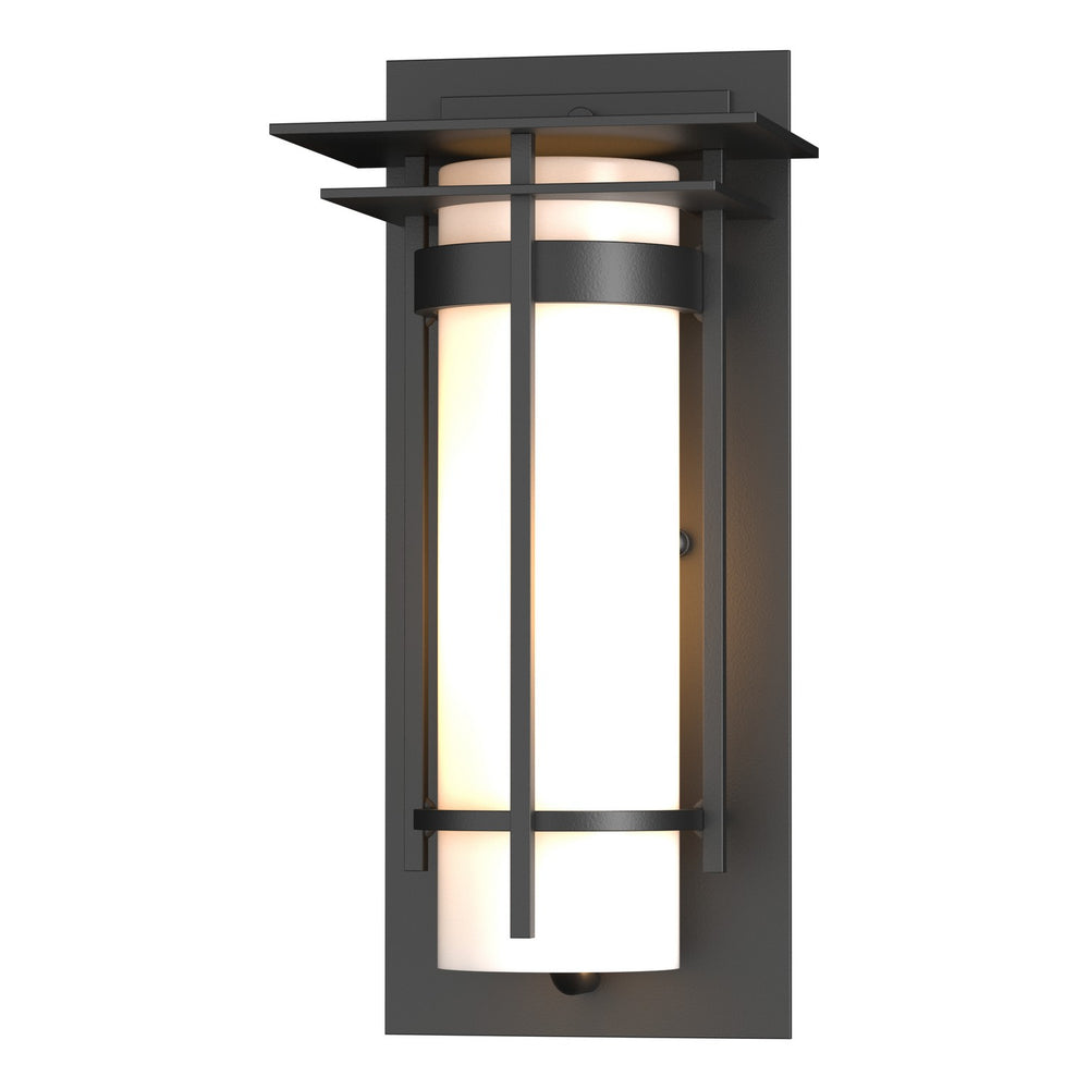 Hubbardton Forge - One Light Outdoor Wall Sconce - Banded - Coastal Black- Union Lighting Luminaires Decor