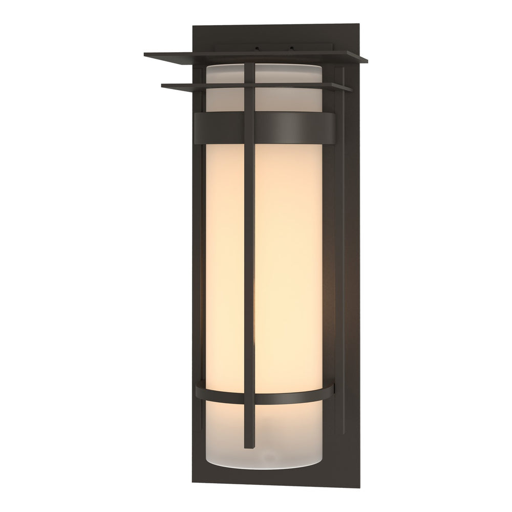 Hubbardton Forge - One Light Outdoor Wall Sconce - Banded - Coastal Dark Smoke- Union Lighting Luminaires Decor